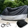 Motorcycle CoverWaterproof Black & Sliver Weather Resistant Motorcycle Scooter Cover with Lock for Motorcycle Harley Davidson BMW-X-Large