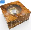 Luxury Creative Square Brown Irreguare Lid Men039s Wristwatch Window Boxes Holder Display Window Box for Single WatchesWholesa7551404