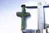 Croce di giada blu dell'olio di Xinjiang hetian, Gesù Cristo, pendente della collana dell'amuleto. (consegna gratuita)