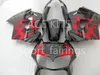 Motorcykel Fairing Kit för Honda VFR800 98 99 00 01 VFR 800 1998 1999 2000 2001 ABS Red Flames Black Fairings Set + 3Gifts VB04