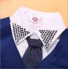Kinderset lentekleding voor 4-delige jongenskledingpakken met stropdasoverhemden Katoenen herenvestjeans