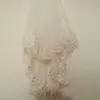 Stock Short Wedding Veil with Comb 1.5 Meters Bridal Veil with Sequin Lace Appliques Cheap Bridal Accessories