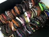 whole 100pcs Lots assorted Mixed fashion genuine leather surfer cuff Jewelry Bracelets For Man Women Gift278j