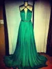 2019 Emerald Green Colour Prom Dress Sexy Halter Neck Chiffon Long Evening Party Gown Plus Size vestidos de festa