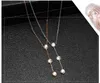 Las mujeres colgante collar de diamantes de tres 2017 joyería del acero inoxidable venden al por mayor la plata del oro de Rose plateado simple