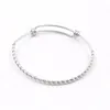 5pcs lOT Adjustable Bangle Bracelet Thin 1.6mm THICK Expandable Bracelets, Bulk Stainless Steel Jewelry Making Supplies 65MM High quality