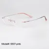 Solglasögon ramar hela- 5507 Hela S 50-stycken Lot Rimless Memory Titanium gångjärn Optiska glasögon.