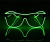 Blinkende El Wire LED -Brille Luminöser Party Dekoratives Licht Klassisches Geschenk Helles LED Light Up Party Sonnenbrille 12pcs lot294s