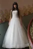 Vintage A-Line trouwjurken met tule kanten applique korset vloer lengte veterloze bruidsjurken op maat gemaakte jurken