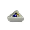 Hela 100st White Plastic Triangle Jewelry Sortering Tray Gemstone Collection Storage Pärlor Crystal Nail Art Tool Tray2661