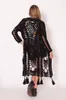 ニューボーヘミアファッション女性カーディガンかぎ針編みニットセーター長袖中空アウトアウトウェアコートC2990