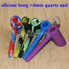 narghilè Platinum Cured Food Grade Silicone Hammer Bubbler Pipe Tubi per fumatori Bong in silicone Dab Rig con chiodo al quarzo da DHL