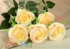 25 stks / partij Decor Rose Artificial Flowers Silk Flowers Floral Latex Real Touch Rose Wedding Bouquet Home Party Design Flowers