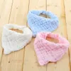 New Baby Runched Gauze Cotton Bandana Bib Drool Bib Toddler Newborn Soft Breathable Feeding Lunch Scarf Bib Burp Cloths