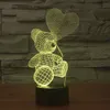 Creatieve kleurrijke verlichting effect verbazingwekkende 3d optische illusie schattige beer spelen ballonnen decoratie touch schakelaar nacht licht bureaulamp