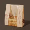 31x21x9cm Sacs à pain en papier kraft avec fenêtre DIY BAKE PACK SACS COOKIE COOKI