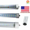 LED-rör 8FT Singeltapp FA8 T8 LED-rör Dubbelrader 72W 45W LED-fluorescerande rörlampor 85-265V + lager i USA