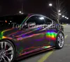 NEO CHROME Nero OLOGRAFICO IRIDESCENTE Vinile per auto Avvolgimento in vinile STICKY BACK PLASTIC SIGN VINYL Pellicola con bolle d'aria libere formato 1,52x20 m Rotolo