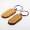 Blank Keychain Rektangel Beech Wood Key Ring Stor Storlek Nyckel Kedja Anpassad personlig present favoriserar # kw01dc drop shipping