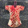 High Quality Handmade Chinese cheongsam Wine Bottle Cover Bag Party Table Decoration Silk Brocade Bottle Clothes Packaging Pouch