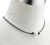 Simple and Elegant High Luster Pearls Leather Choker Necklaces Women's Punk Style Hand Knotted Fashion Jewelry