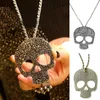 Schädelanhänger Halskette für Frauen Skelettlegierung Halskette mit 27 Zoll Seilkette Punkschmuck