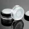 10g Black Clear Cap Polvo suelto compacto con la tapa de rejilla PP Powder Jar Contenedor de embalaje Vacío Powdery Cake Box F2017892