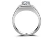 Yamini Original 925 Sterling Silver Wedding Ring Luxury 1 Carat 6mm CZ Diamant Män Ring Smycken Gift Mjz012