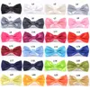 Mode Mäns Kvinnors Polyester Silk Bowtie Solid Färg Metall Buckle Neck Bow Slipsar Högkvalitativa Justerbara Bow Tie Tillval Multi-Styles