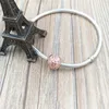 Rosévergoldeter, schillernder Gänseblümchen-Clip, authentische Perlen aus 925er Sterlingsilber, passend für europäische Schmuckarmbänder im Pandora-Stil, Halskette, Andy Jewel 781493CZ