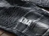 남성 브랜드 망 오토바이 찢어진 바이커 청바지 멀티 포켓 슬림 맞는 스키니 청바지 Jean Homme Joggers