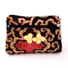 Noeud chinois Double fermeture éclair porte-monnaie brocart de soie petits bijoux sacs-cadeaux porte-carte de crédit sac de rangement faveur de fête de mariage 2 pcs/lot