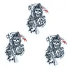 1pcs Punk skull with axe badges patches for motor clothing iron embroidered patch applique iron on patches sewing accessories