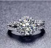 New Style Hot Sale banhado a ouro 2 Karat 8 milímetros SONA simulada diamante anéis de noivado Anel para as Mulheres frete grátis