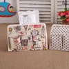 Wholesale- novo tecido algodão e linho 6 bolso caixa de tecido de casa decoração de casa Tipo de assento de carro home tossue caso titular de guardanapo para toalhas de papel