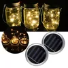 Lampes solaires guirlande lumineuse Mason Jar Bottle (non compris) 1m 2m Blanc chaud Cordes de cuivre coloré extérieur Garden Yard Party Decoration