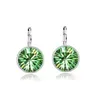 Wholesale Price 18k White Gold Plated Austrian Crystal Sweet Candy Round Women Earrings Rhinestone Dangle Earrings Factory Price 9 Colors