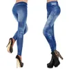 Wholesale- Hot Sexy Women Skinny Leggings Slim Faux Denim Look Jeans Jeggings Stretchy Pants