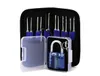 12pcs Unlocking Lock Pick Set Key Extractor Tool with Blue Practice Padlocks Lock Pick Tools for locksmith