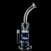 Cam Suyu Bongs Boru Viraj Oil Rig Türbin Disk percolator WP101 perc Dab Donanımları 18.8 Erkek Hem Turbo Katmanı