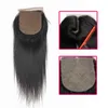 Brazilian Virgin Human Hair Weave 3 Bundles With Silk Closure 1B Soft Straight Hair Weft With Silk Base Closures For Black Women