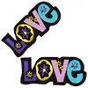 Custom Love Peace Hippie Boho Retro Flower Power Hippy broderad Iron-On Patch New Design Badge 2954