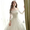 Dresses Lace Ball Gown Off the Shoulder Wedding Dresses Boat Neck 3/4 Sleeve Custom Made Plus Size Bridal Gowns