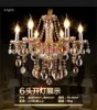 빈티지 코냑 Cognac Crystal chandelier Lustro Home Lighting Chandeliers Fabric Lampshade 거실 빌라 호텔 교수형 조명