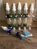 Tuyaux de cire d'huile en verre Kit de pendentifs Perc avec clou en titane de 14 mm Pipes à fumer en verre portables Bongs en verre plate-forme pétrolière refroidie à l'eau et anti-éclaboussures