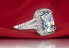 速い送料無料豪華な品質ダイヤモンドの結婚指輪素晴らしい8 CTクッションカット合成婚約指輪