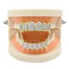 NEW Hip Hop GRILLZ Iced Out CZ Mouth Teeth Grillz Caps Top Bottom Grill Set Men Women Vampire Grills1455242