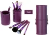 12 stks Groothandel Nake Eyes Makeup Brush Set met PU Cup Cosmetische Blush / Eyes / Face Brush Set DHL Gratis verzending