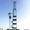 Rak rörrök glas bongs med 3 lager Comb Perc 14.5mm Joint Glass Water Bong 10xx1
