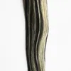 Inslagen Peruaanse virgin haar steil haar extensions bundels 100g human hair extensions weave 1PCS 1B/613 PIANO KLEUR